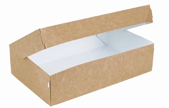 Контейнер бумажный 230x140x60мм ECO CAKE 1900 цвет Крафт/Белый DoECO (х25/300)